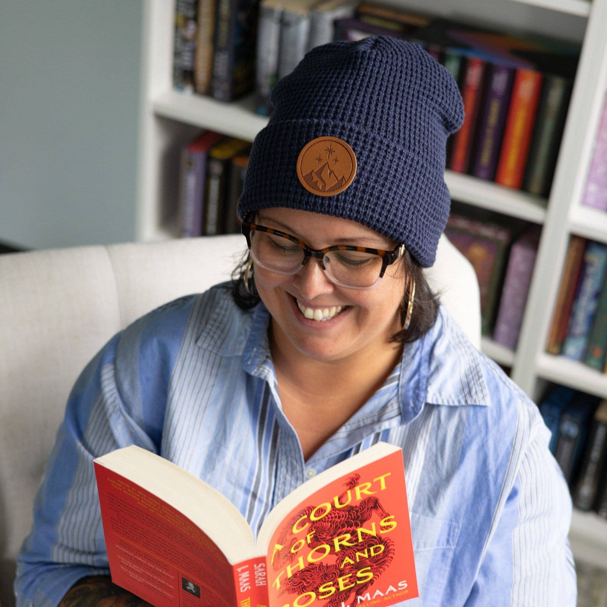 Velaris Leather Patch Beanie | ACOTAR