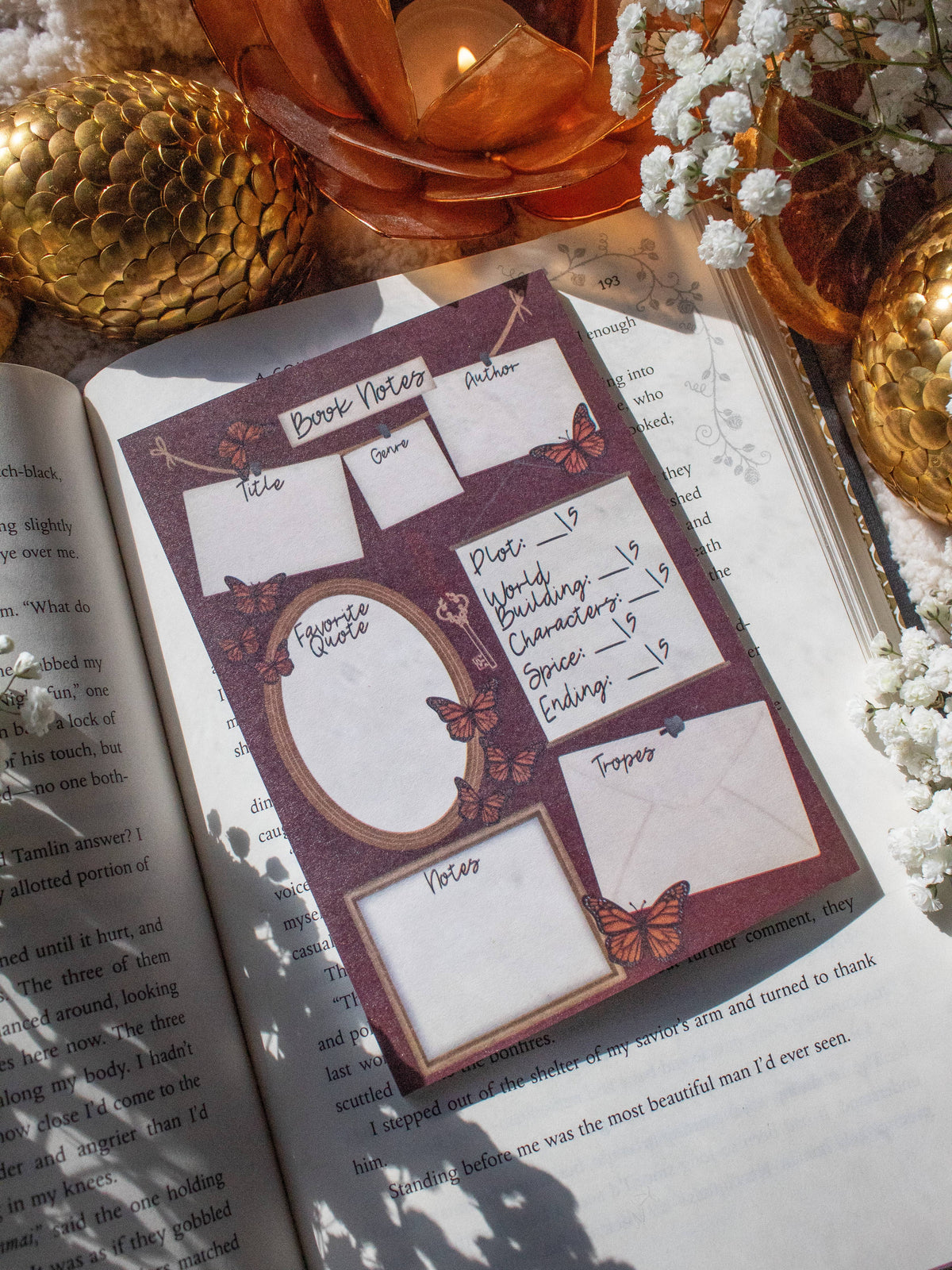Book Review Sticky Notes | Dark Academia